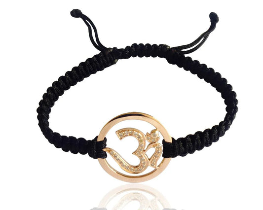 Gold Diamond Om Bracelet - Jewelslane