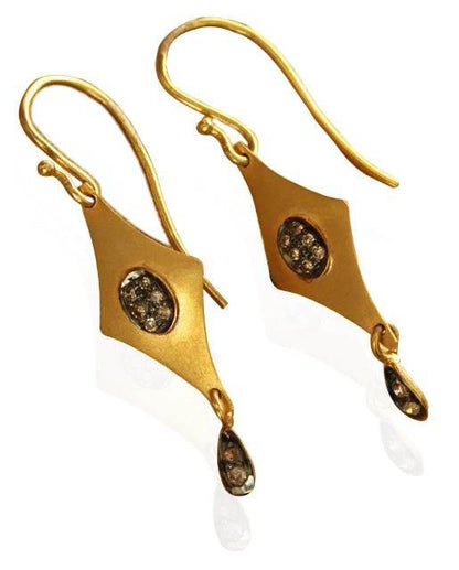 Fancy Gold Earrings with Diamonds - Jewelslane