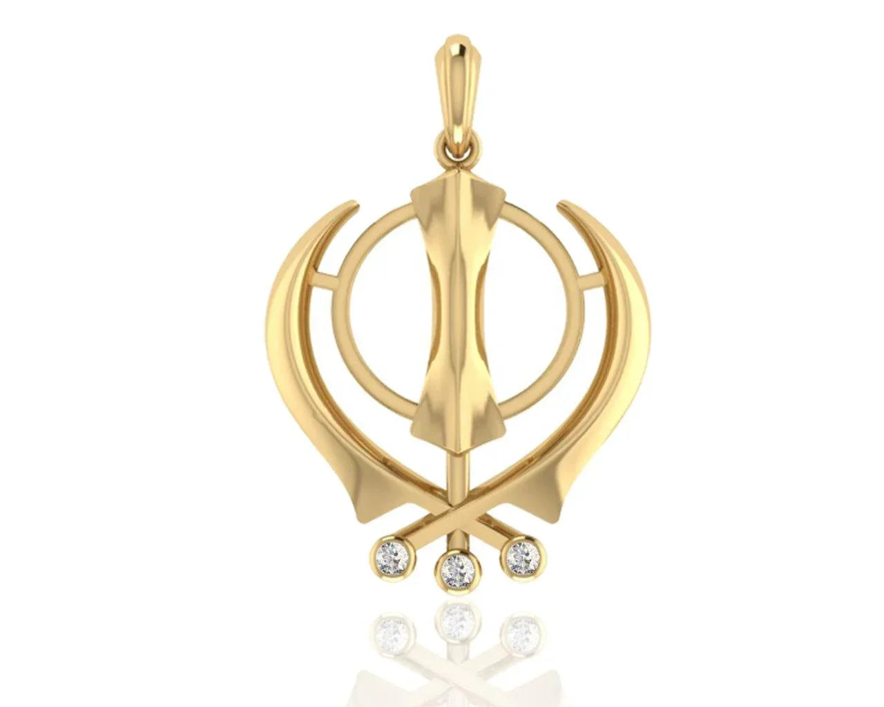 Gold Khanda Pendant - Jewelslane