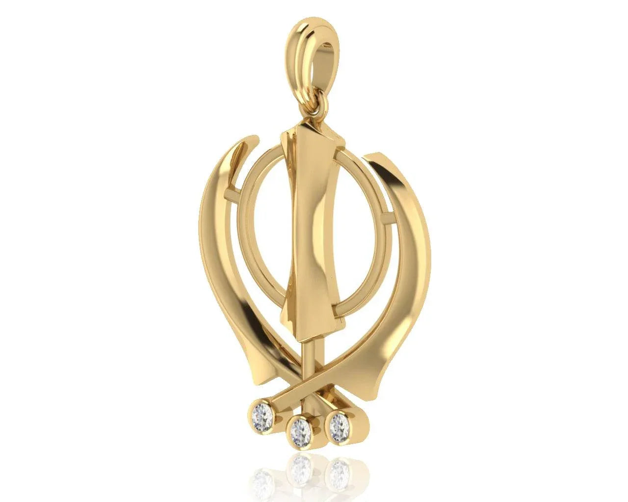 Gold Khanda Pendant - Jewelslane