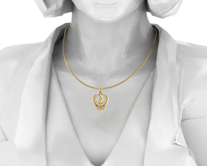 Gold Khanda Pendant - Jewelslane