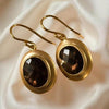 Gold Earring with Smokey Quartz - Jewelslane