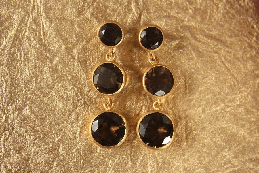 Smokey Earrings in Gold - Jewelslane