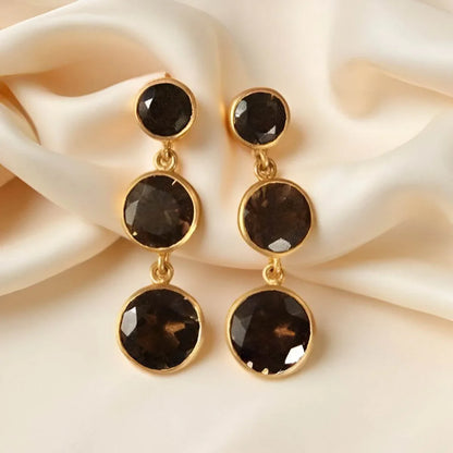 Smokey Earrings in Gold - Jewelslane