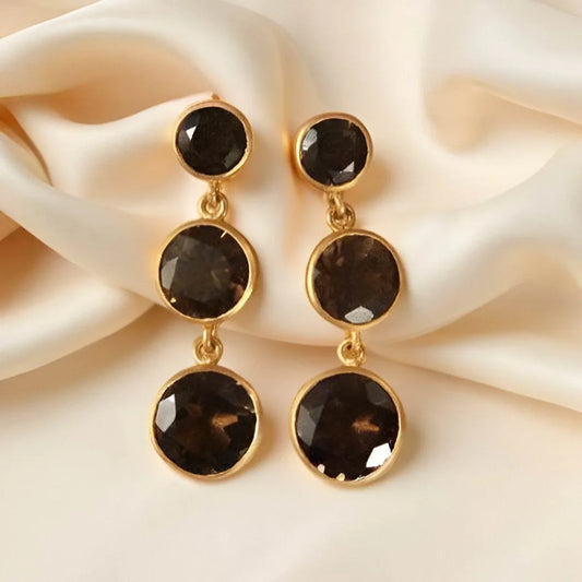 Smokey Earrings in Gold - Jewelslane