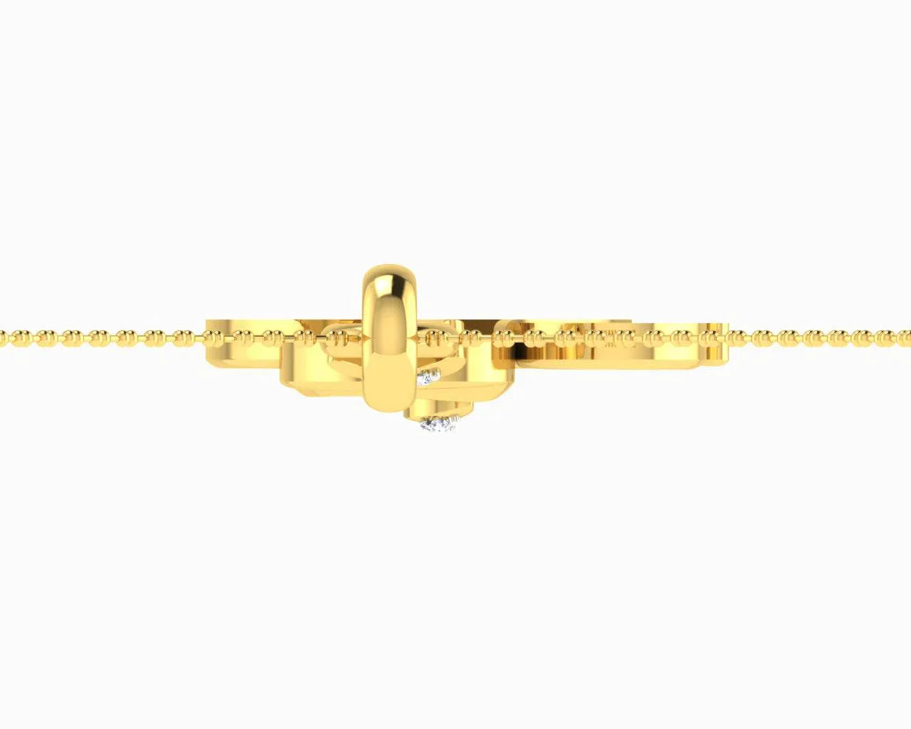Gold Ganesh pendant with diamonds - Jewelslane