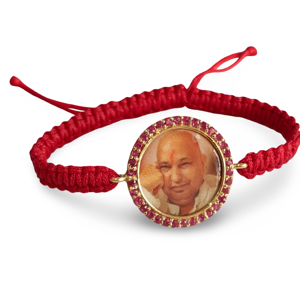 Guruji Swaroop Bracelet in gold with natural rubies
