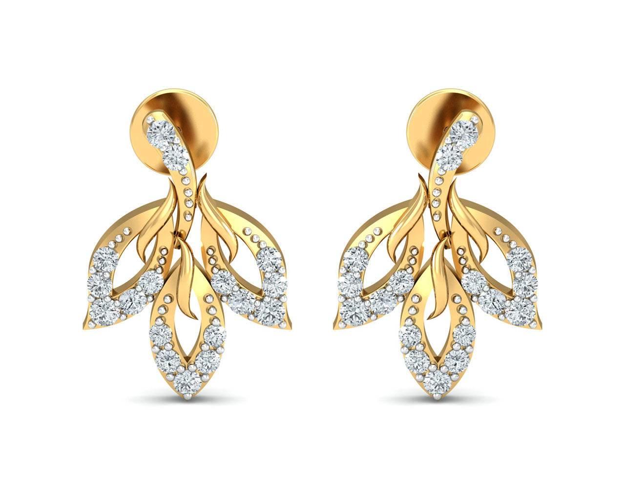 Gwen Diamond Gold Earrings - Jewelslane