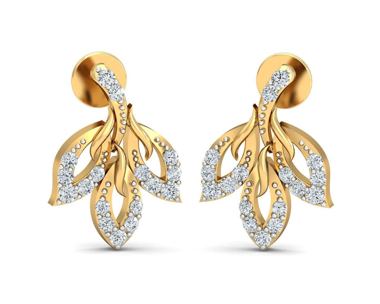 Gwen Diamond Gold Earrings - Jewelslane