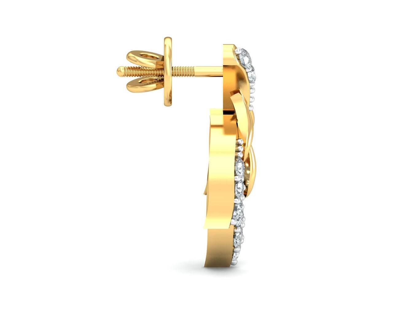 Gwen Diamond Gold Earrings - Jewelslane
