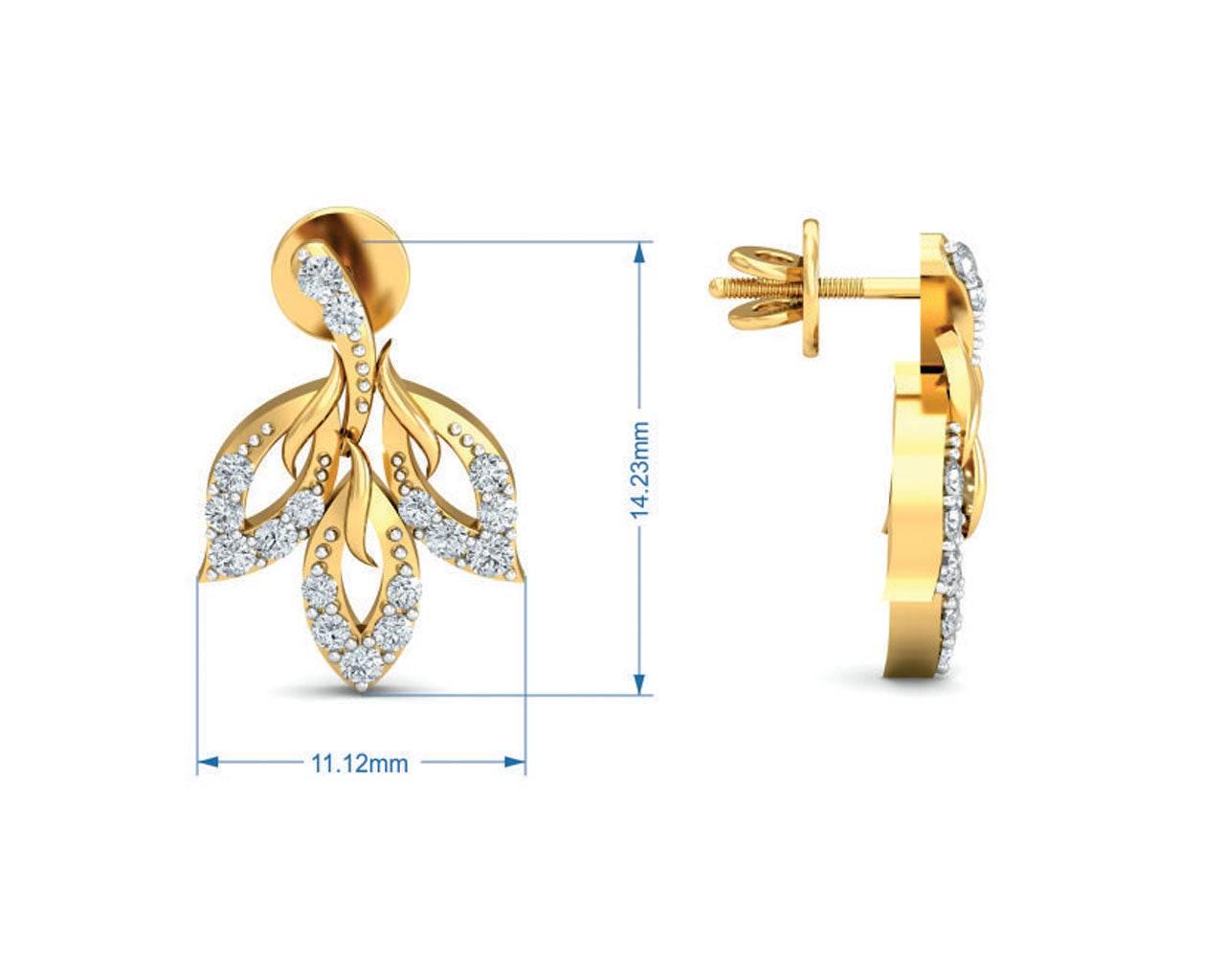 Gwen Diamond Gold Earrings - Jewelslane