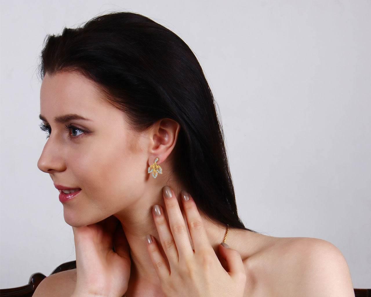 Gwen Diamond Gold Earrings - Jewelslane