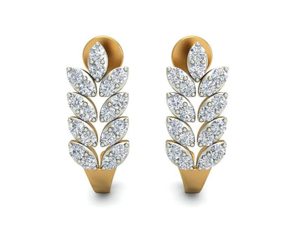 Hayley Diamond Hoop earrings in Gold - Jewelslane