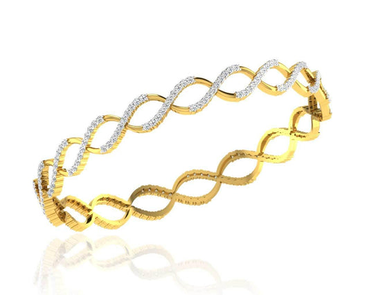 Heli Diamond Bangles in Gold - Jewelslane