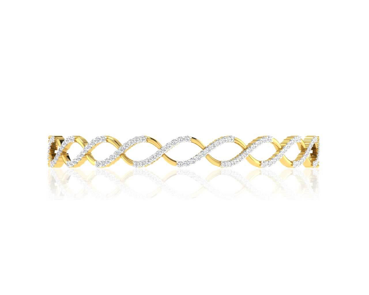 Heli Diamond Bangles in Gold - Jewelslane