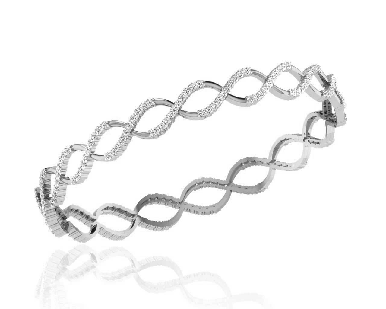 Heli Diamond Bangles in Gold - Jewelslane