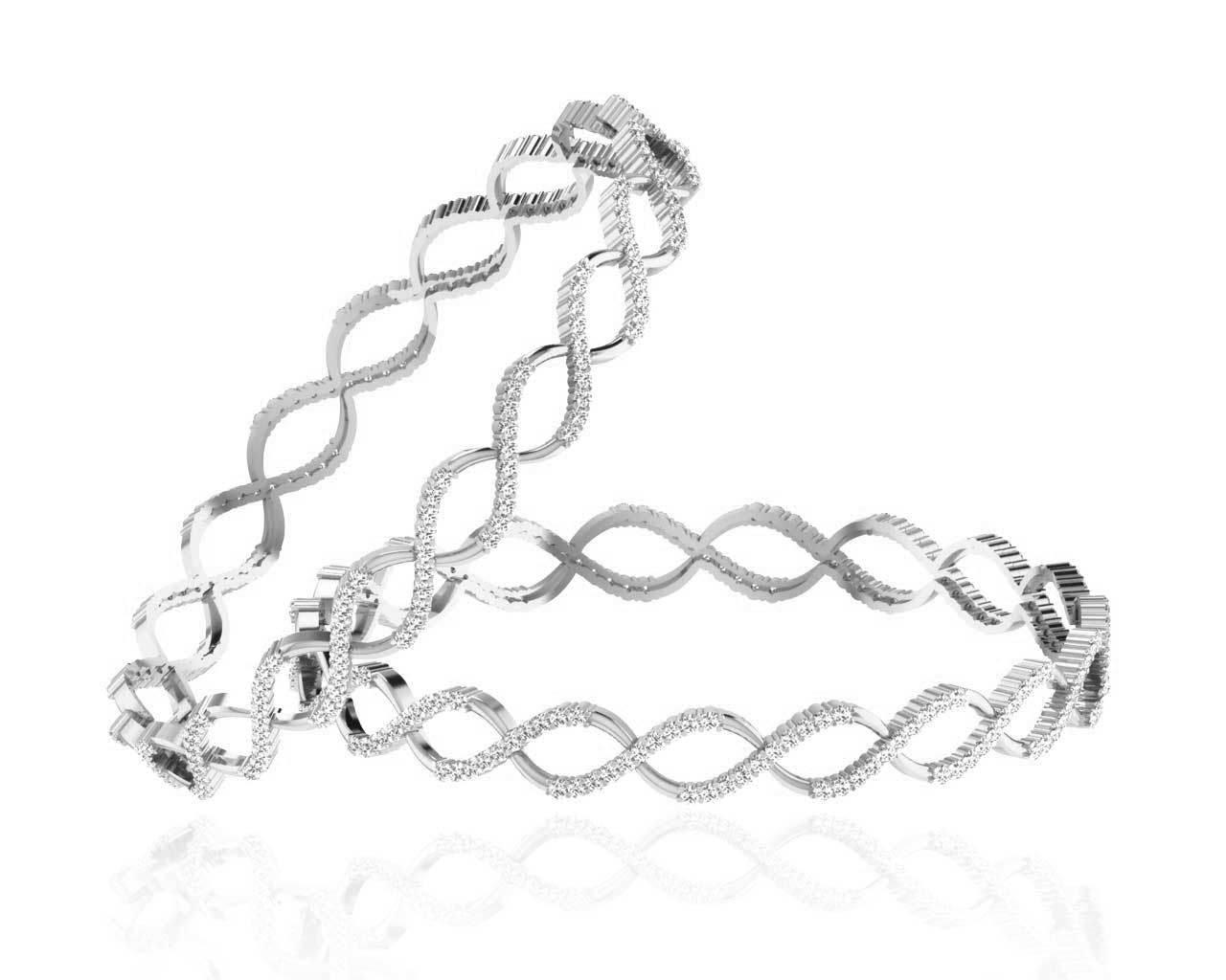 Heli Diamond Bangles in Gold - Jewelslane