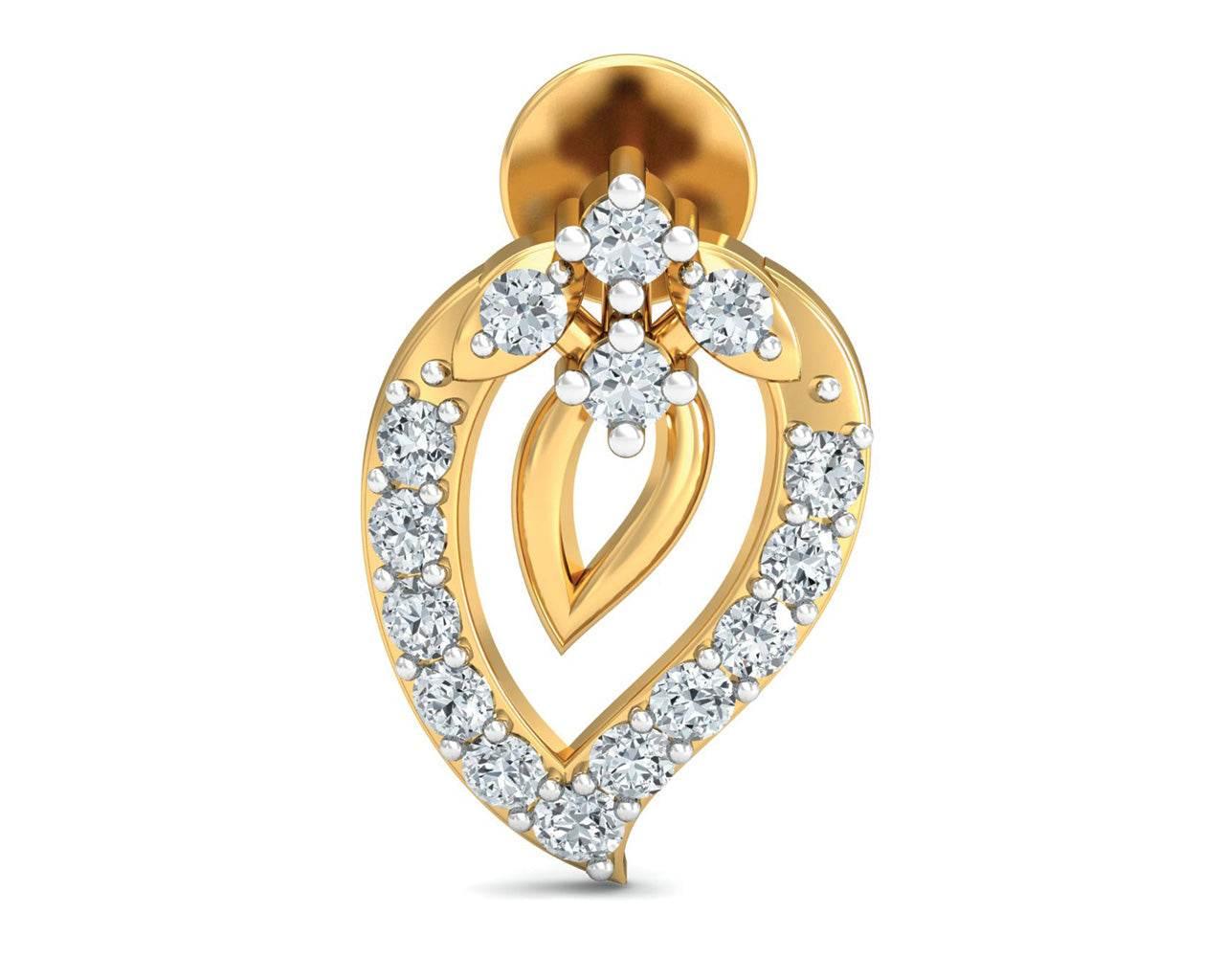 Heva Daily wear diamond earrings in 14k hallmarked gold - Jewelslane