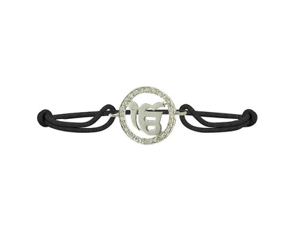 Ik Onkaar Border Diamond Bracelet - Jewelslane