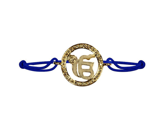 Ik Onkaar Border Diamond in Gold - Jewelslane