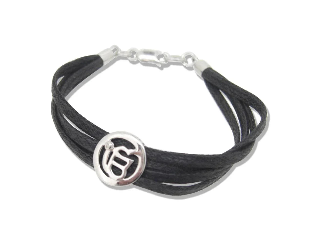 Ik Onkaar Bracelet in 925 Silver & a Diamond with Lock - Jewelslane