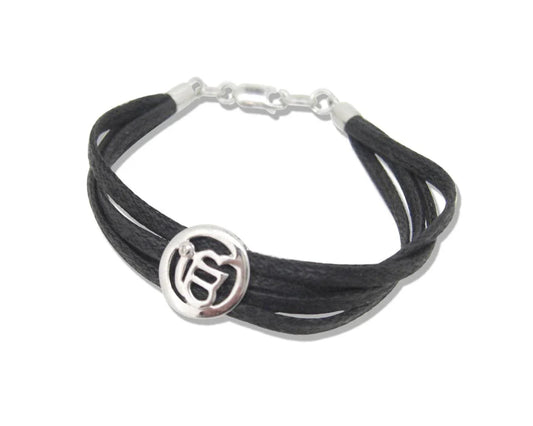 Ik Onkaar Bracelet in 925 Silver & a Diamond with Lock - Jewelslane