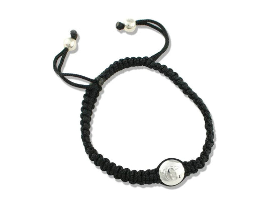 Ik Onkaar Braided Bracelet in Silver studded with diamond - Jewelslane