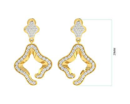 Ilsa Diamond Earrings in Gold - Jewelslane