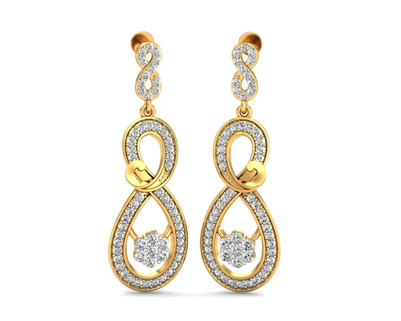 Infinity Dangle Drop Diamond Earrings - Jewelslane