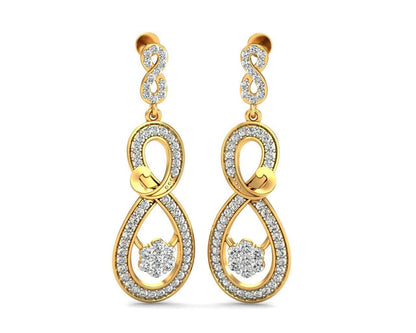 Infinity Dangle Drop Diamond Earrings - Jewelslane