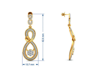 Infinity Dangle Drop Diamond Earrings - Jewelslane