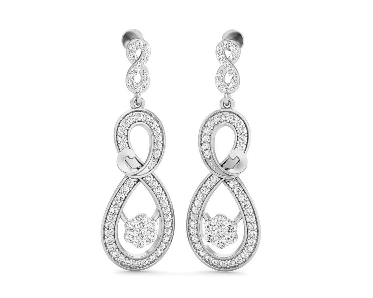Infinity Dangle Drop Diamond Earrings - Jewelslane