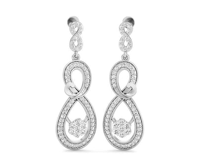 Infinity Dangle Drop Diamond Earrings - Jewelslane