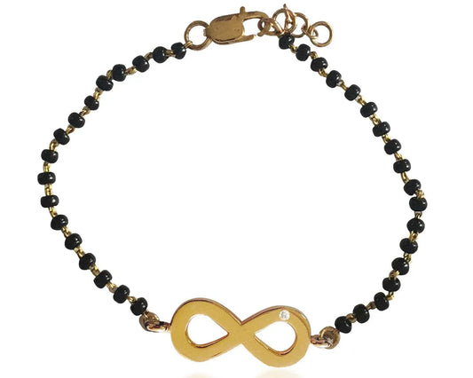 Infinity Gold Bracelet on Mangalsutra chain - Jewelslane