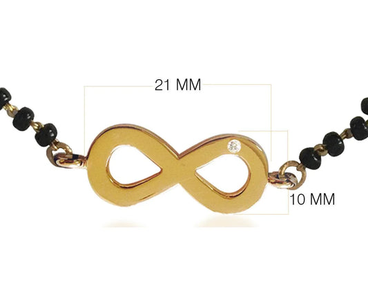 Infinity Gold Bracelet on Mangalsutra chain - Jewelslane