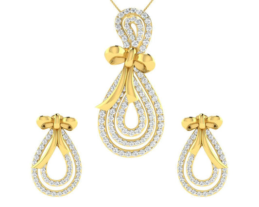 Iriana Diamond Earrings & Pendant Set - Jewelslane