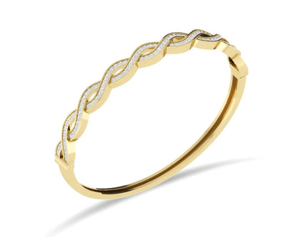 Isha Gold Diamond Bangle - Jewelslane