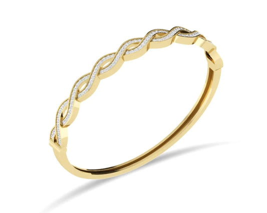 Isha Gold Diamond Bangle - Jewelslane