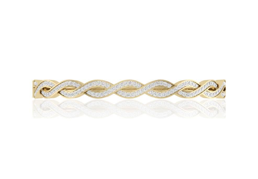 Isha Gold Diamond Bangle - Jewelslane