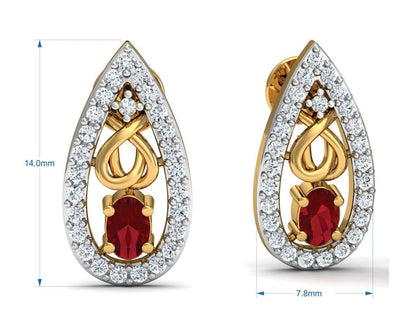 Ishani Ruby Diamond Earrings - Jewelslane