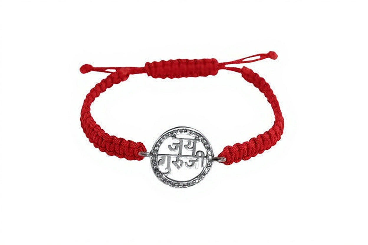 Jai Guru JI Diamond Bracelet in Silver