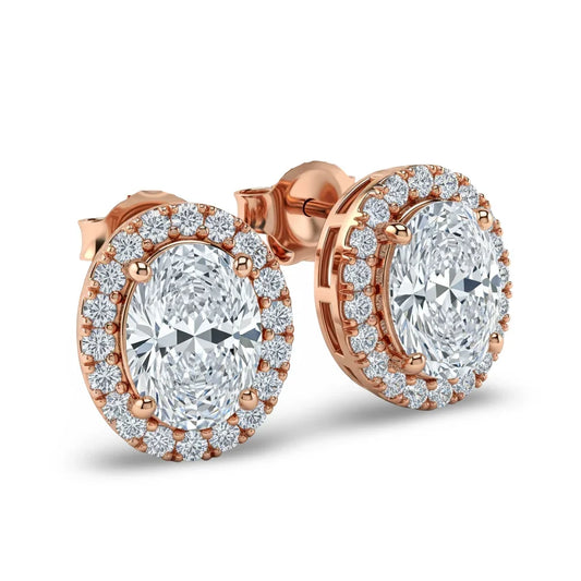 Jalin Oval Shape Lab Diamond Solitaire Earrings - Jewelslane