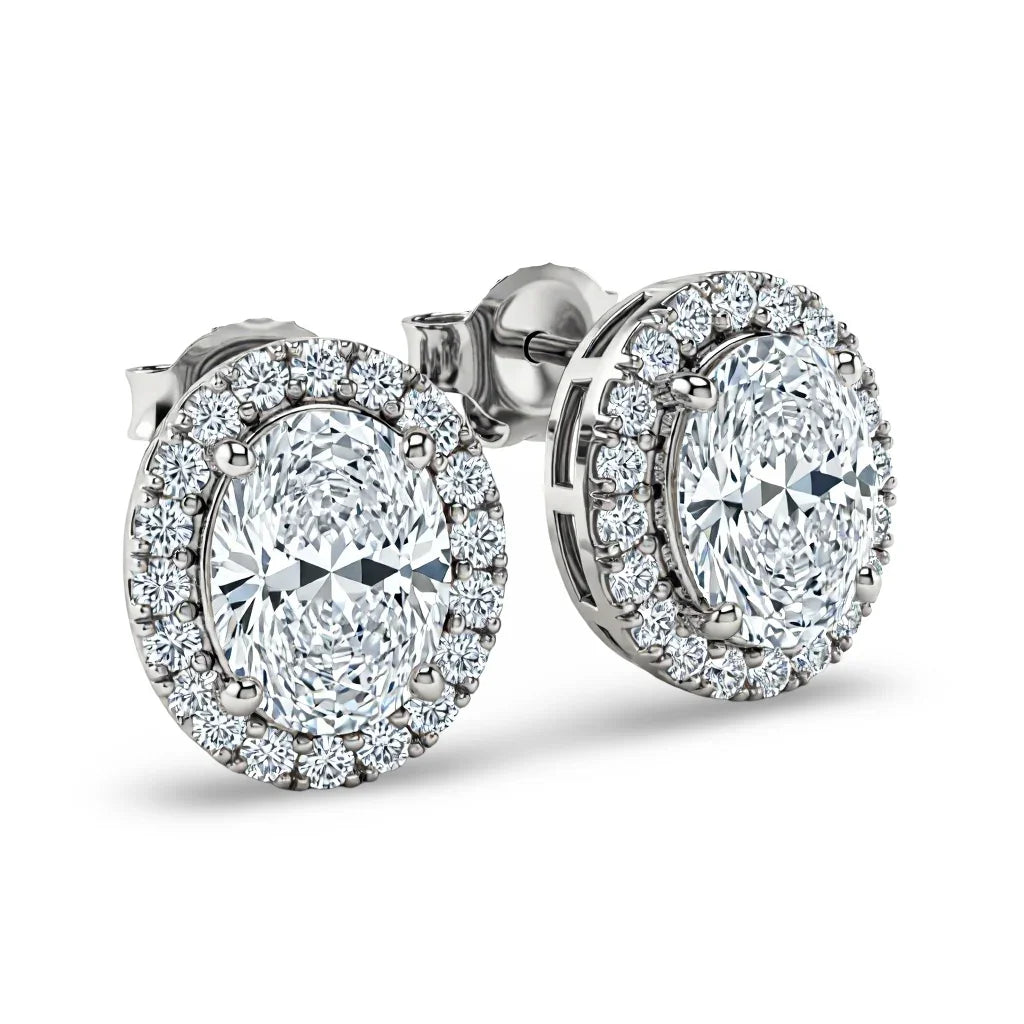 Jalin Oval Shape Lab Diamond Solitaire Earrings - Jewelslane