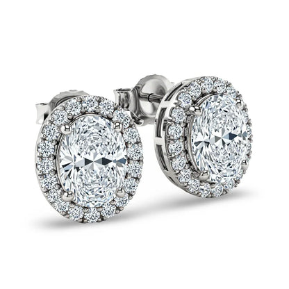 Jalin Oval Shape Lab Diamond Solitaire Earrings - Jewelslane