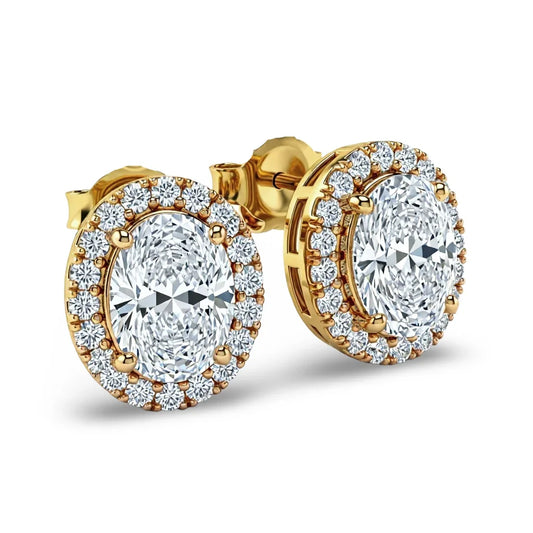 Jalin Oval Shape Lab Diamond Solitaire Earrings - Jewelslane