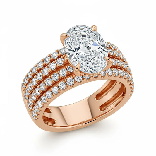 Jana 4 Carat Oval Lab Diamond Solitaire Ring