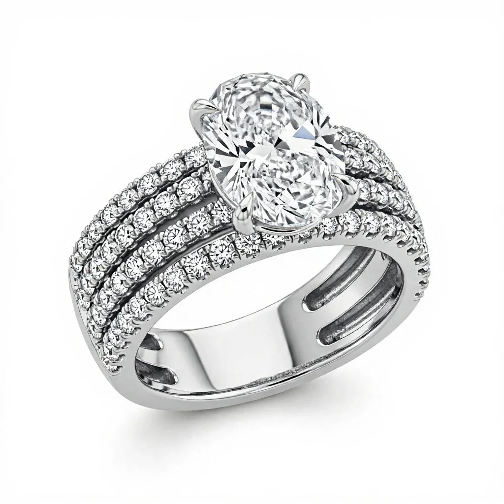 Jana 4 Carat Oval Lab Diamond Solitaire Ring