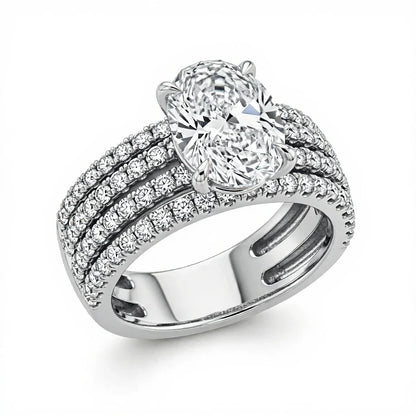 Jana 4 Carat Oval Lab Diamond Solitaire Ring