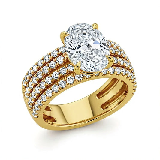Jana 4 Carat Oval Lab Diamond Solitaire Ring