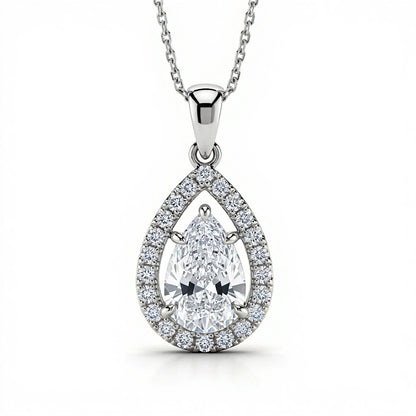 Jayla Rose Gold Pendant with a Pear Shape Lab Diamond - Jewelslane